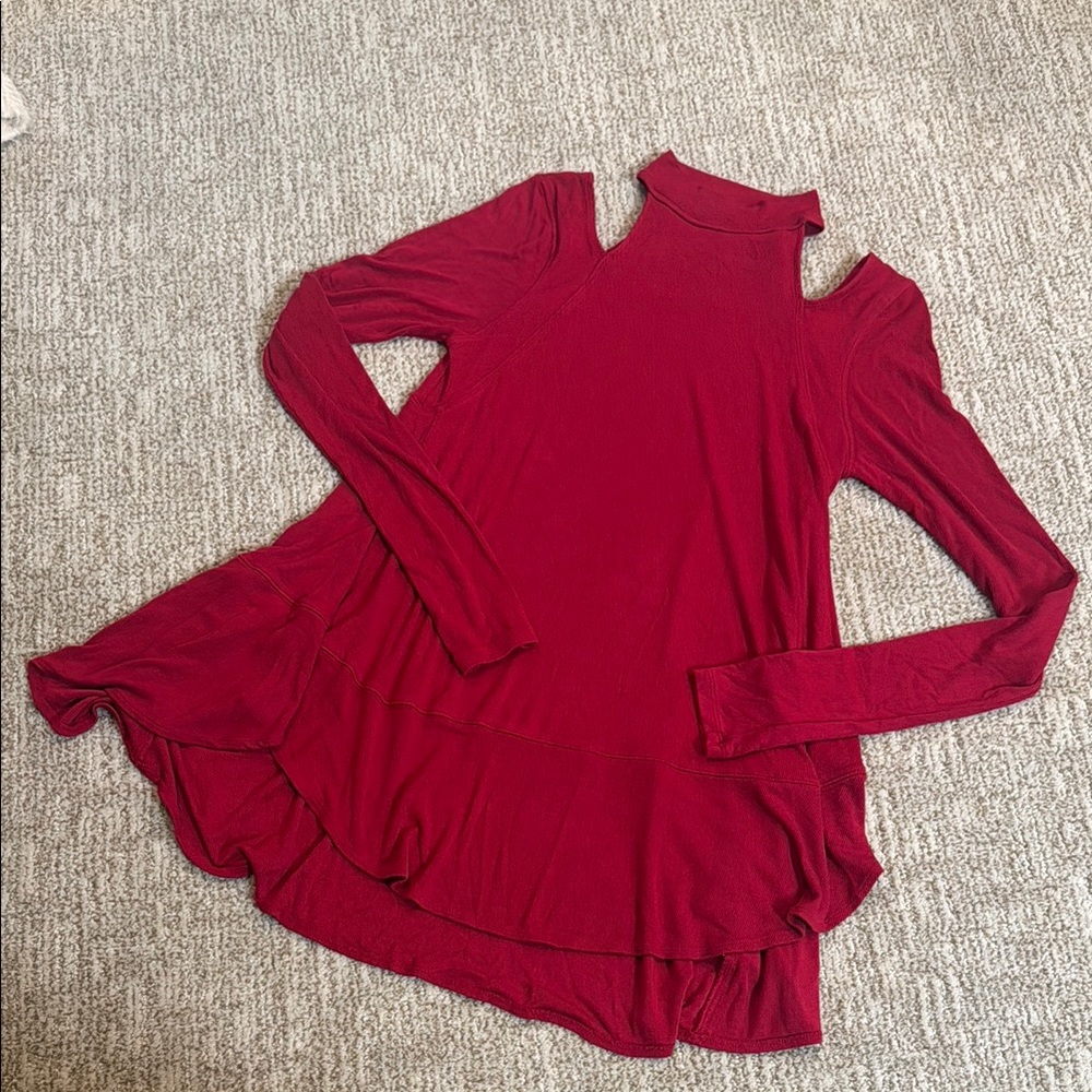 Free People Mock Neck with Cut Outs